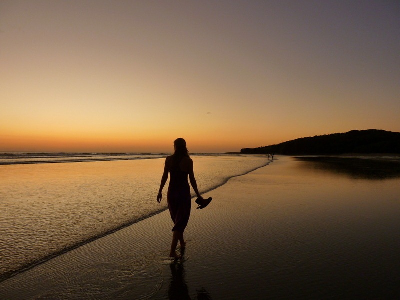 Haley at sunset in Popoyo